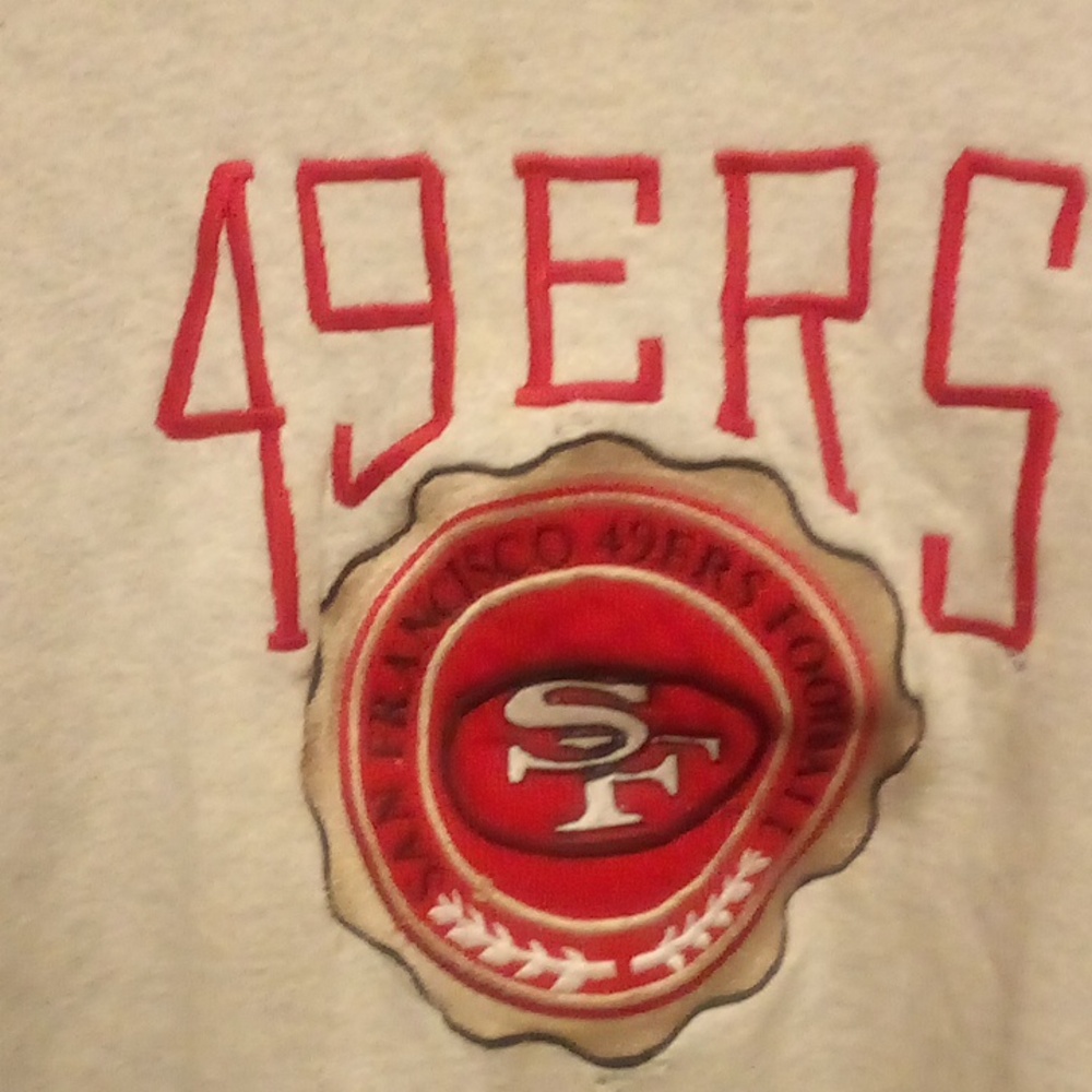 49ers White Sweatshirt with Red Accents - Picture 2 of 14